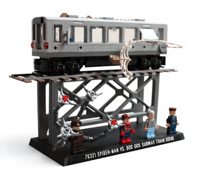 Support d’exposition LEGO Marvel - 76321 Spider-Man vs. Doc Ock Subway Train Scene