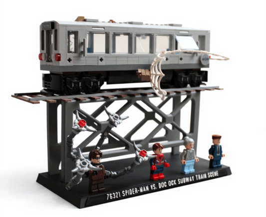 Support d’exposition LEGO Marvel - 76321 Spider-Man vs. Doc Ock Subway Train Scene