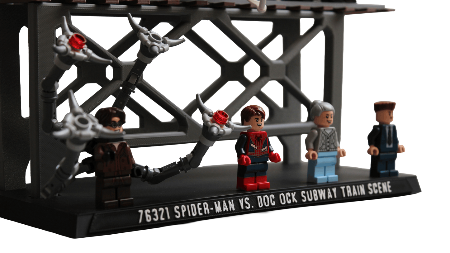 Support d’exposition LEGO Marvel - 76321 Spider-Man vs. Doc Ock Subway Train Scene